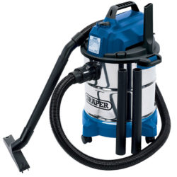 Draper 20L 1250W 230V Wet and Dry Vacuum Cleaner with Stainless Steel Tank